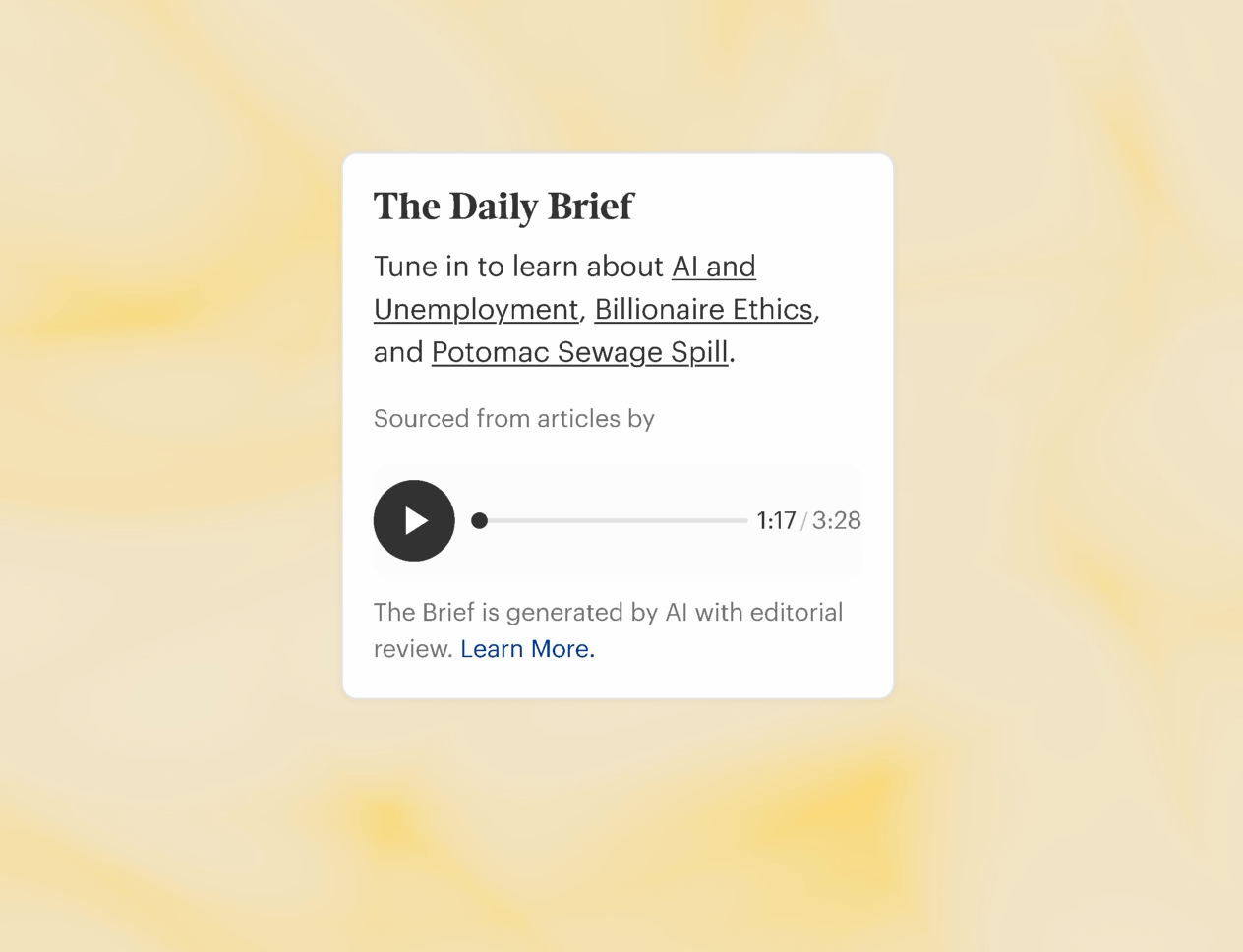 Forbes The Daily Brief interface.